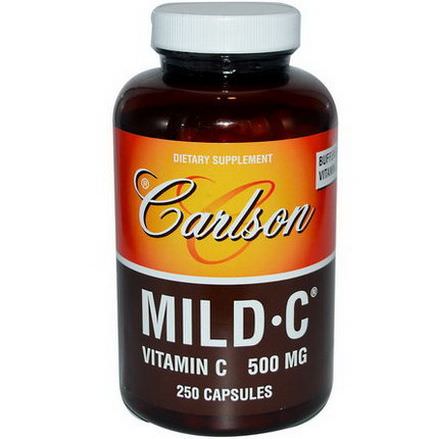 Carlson Labs, Mild-C, Vitamin C, 500mg, 250 Capsules
