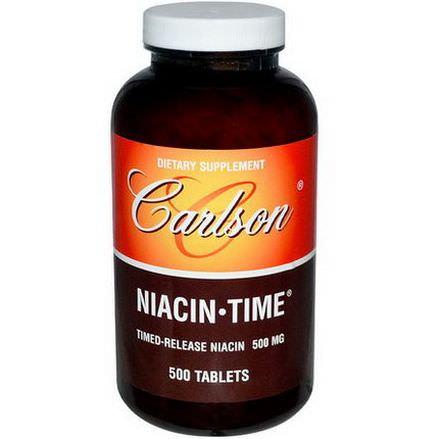 Carlson Labs, Niacin-Time, 500mg, 500 Tablets