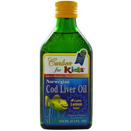 Carlson Labs, Norwegian Cod Liver Oil, For Kids, Lemon 250ml