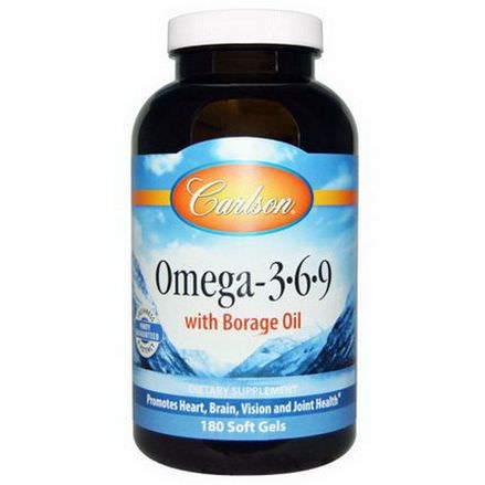 Carlson Labs, Omega-3-6-9, With Borage Oil, 180 Soft Gels
