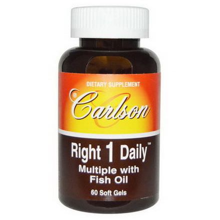 Carlson Labs, Right 1 Daily, Multiple with Fish Oil, 60 Soft Gels