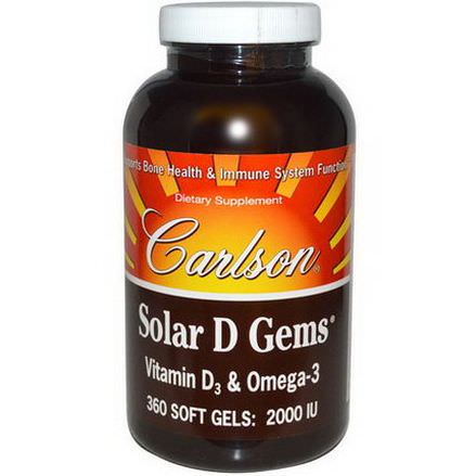 Carlson Labs, Solar D Gems, 2,000 IU, 360 Soft Gels