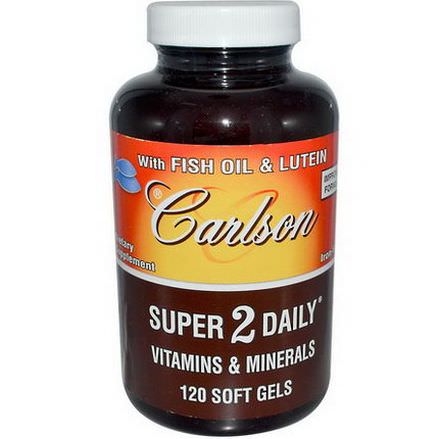Carlson Labs, Super 2 Daily, Vitamins&Minerals, Iron-Free, 120 Soft Gels