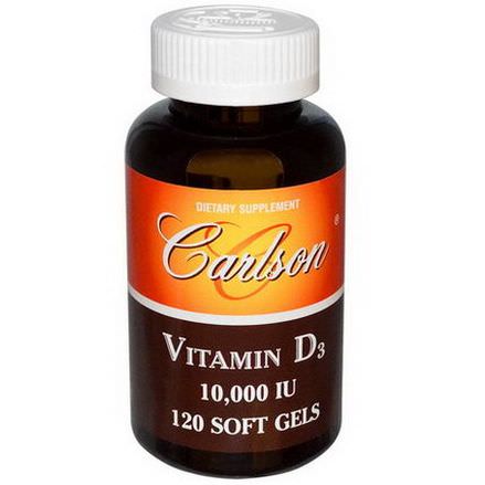 Carlson Labs, Vitamin D3, 10,000 IU, 120 Soft Gels