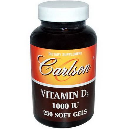 Carlson Labs, Vitamin D3, 1000 IU, 250 Soft Gels
