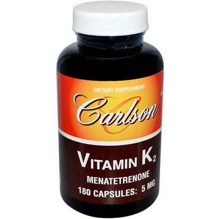 Carlson Labs, Vitamin K2, Menatetrenone, 5mg, 180 Capsules