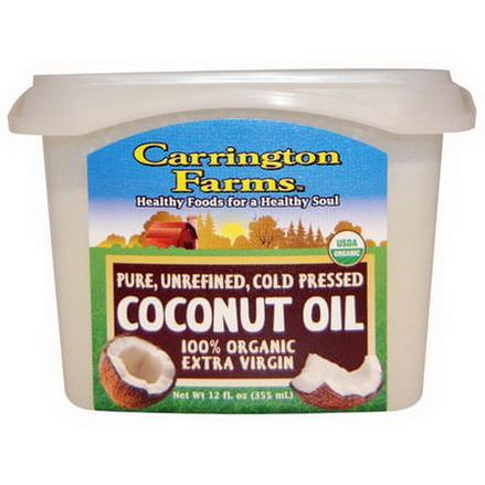 Carrington Farms, Coconut Oil, 100% Organic Extra Virgin 355ml