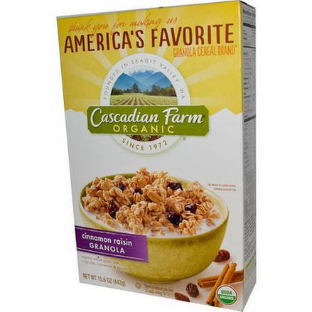 Cascadian Farm, Organic, Cinnamon Raisin Granola 442g
