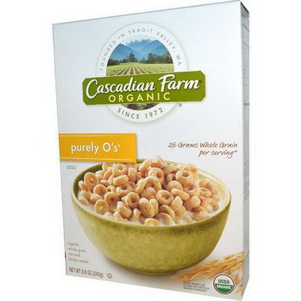 Cascadian Farm, Purely O's, Organic Whole Grain Oat and Barley Cereal 243g