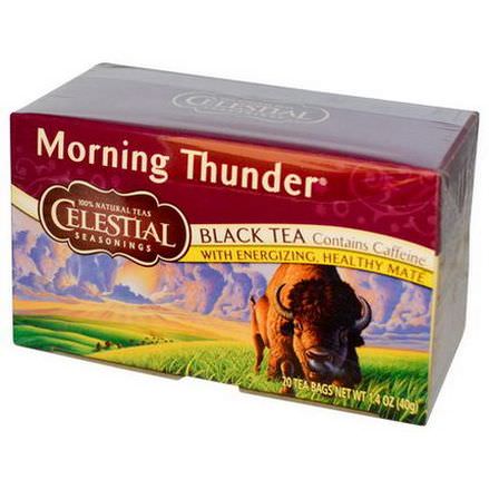Celestial Seasonings, Black Tea, Morning Thunder, 20 Tea Bags 40g