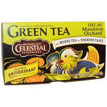 Celestial Seasonings, Green Tea, Decaf, Mandarin Orchard, 20 Tea Bags 34g