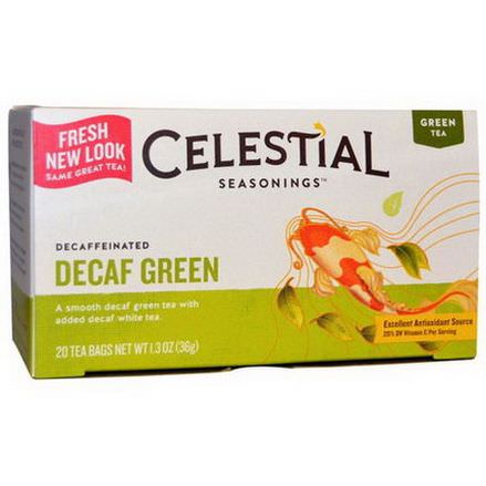 Celestial Seasonings, Green Tea, Decaffeinated Decaf Green, 20 Tea Bags 36g