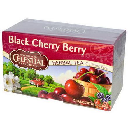 Celestial Seasonings, Herbal Tea, Black Cherry Berry, Caffeine Free, 20 Tea Bags 44g