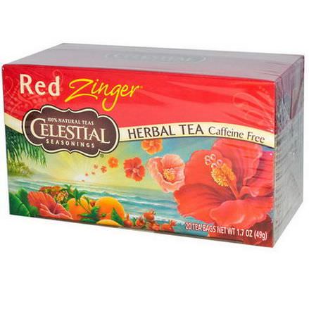 Celestial Seasonings, Herbal Tea, Caffeine Free, Red Zinger, 20 Tea Bags 49g