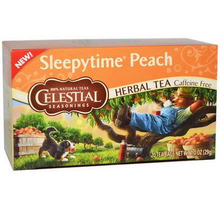 Celestial Seasonings, Herbal Tea, Caffeine Free, Sleepytime Peach, 20 Tea Bags 29g