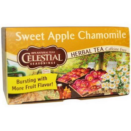 Celestial Seasonings, Herbal Tea, Caffeine Free, Sweet Apple Chamomile, 20 Tea Bags 25g
