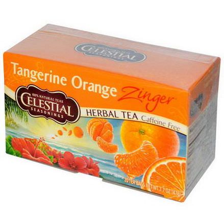 Celestial Seasonings, Herbal Tea, Caffeine Free, Tangerine Orange Zinger, 20 Tea Bags 47g