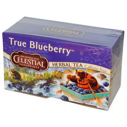 Celestial Seasonings, Herbal Tea, Caffeine Free, True Blueberry, 20 Tea Bags 45g