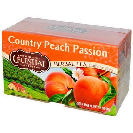 Celestial Seasonings, Herbal Tea, Country Peach Passion, Caffeine Free, 20 Tea Bags 41g