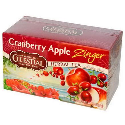 Celestial Seasonings, Herbal Tea, Cranberry Apple Zinger, Caffeine Free, 20 Tea Bags 42g