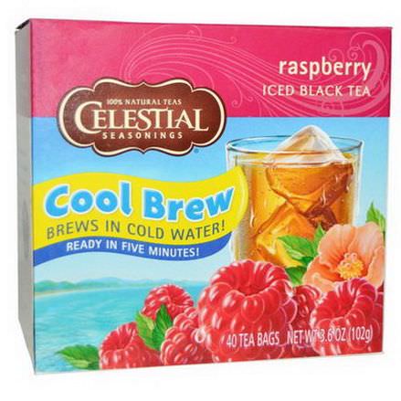 Celestial Seasonings, Iced Black Tea, Raspberry, 40 Tea Bags 102g