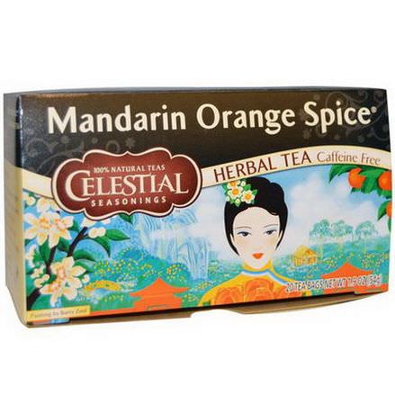 Celestial Seasonings, Mandarin Orange Spice Herbal Tea, Caffeine Free, 20 Tea Bags 54g