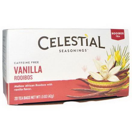 Celestial Seasonings, Rooibos Tea, Vanilla Rooibos, Caffeine Free, 20 Tea Bags 42g