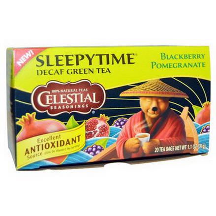 Celestial Seasonings, Sleepytime, Decaf Green Tea, Blackberry Pomegranate, 20 Tea Bags 31g