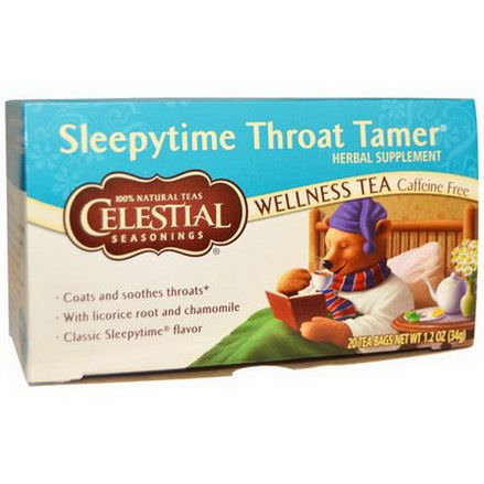 Celestial Seasonings, Sleepytime Throat Tamer, Wellness Tea, 20 Tea Bags 34g