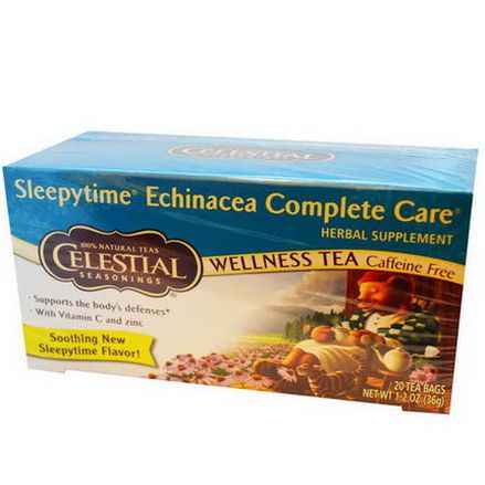 Celestial Seasonings, Wellness Tea, Sleepytime Echinacea Complete Care, Caffeine Free, 20 Tea Bags 36g
