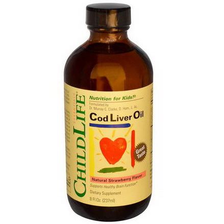 ChildLife, Cod Liver Oil, Natural Strawberry Flavor 237ml