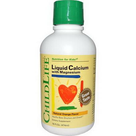 ChildLife, Essentials, Liquid Calcium with Magnesium, Natural Orange Flavor 474ml