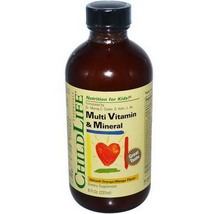 ChildLife, Essentials, Multi Vitamin&Mineral, Natural Orange/Mango Flavor 237ml