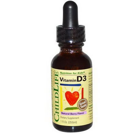 ChildLife, Essentials, Vitamin D3, Natural Berry Flavor 29.6ml