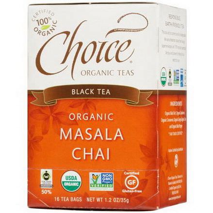 Choice Organic Teas, Black Tea, Organic Masala Chai, 16 Tea Bags 35g