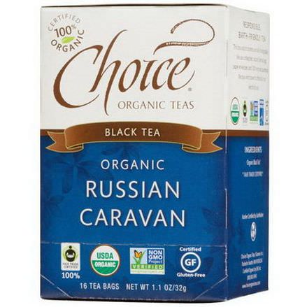 Choice Organic Teas, Black Tea, Organic, Russian Caravan, 16 Tea Bags 32g