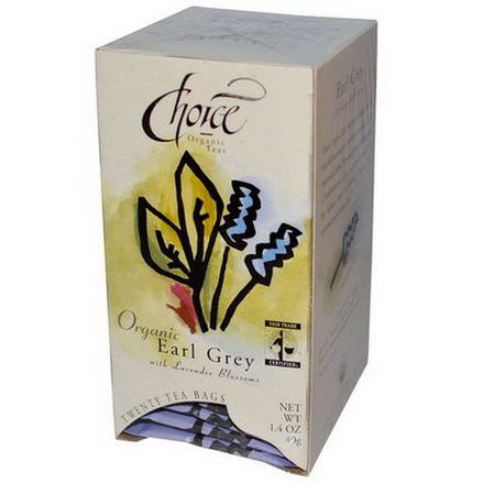 Choice Organic Teas, Earl Grey, with Lavender Blossoms, 20 Tea Bags 40g