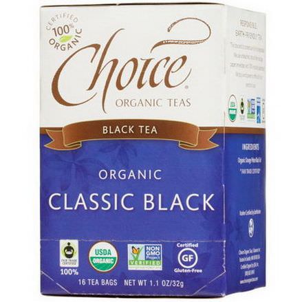 Choice Organic Teas, Organic Classic Black Tea, 16 Tea Bags 32g