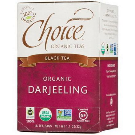 Choice Organic Teas, Organic, Darjeeling, Black Tea, 16 Tea Bags 32g