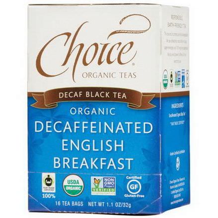 Choice Organic Teas, Organic Decaffeinated English Breakfast, 16 Tea Bags 32g