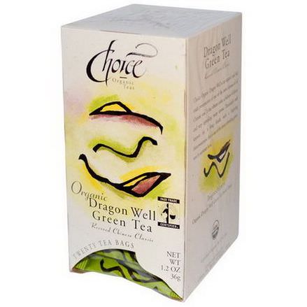 Choice Organic Teas, Organic Dragon Well Green Tea, 20 Tea Bags 36g