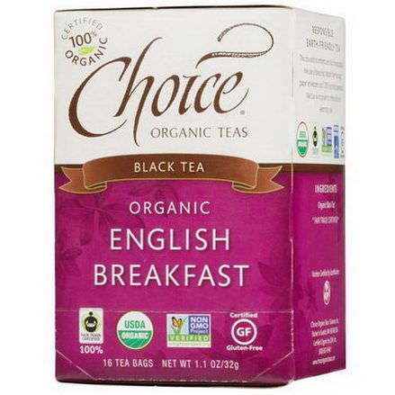 Choice Organic Teas, Organic, English Breakfast, Black Tea, 16 Tea Bags 32g