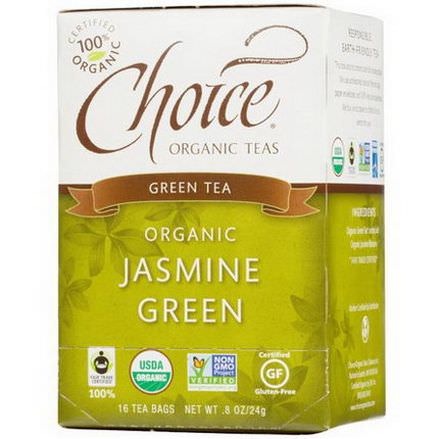 Choice Organic Teas, Organic Jasmine Green Tea, 16 Tea Bags 24g