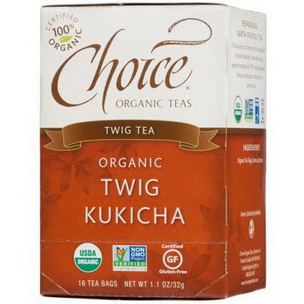 Choice Organic Teas, Organic, Twig Kukicha Tea, 16 Tea Bags 32g