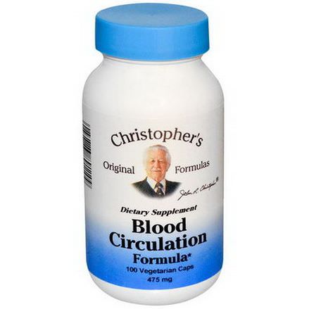 Christopher's Original Formulas, Blood Circulation Formula, 475mg, 100 Veggie Caps