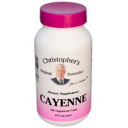 Christopher's Original Formulas, Cayenne, 475mg, 100 Veggie Caps