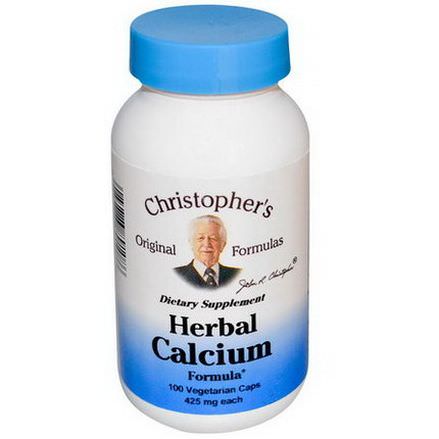Christopher's Original Formulas, Herbal Calcium Formula, 425mg Each, 100 Veggie Caps