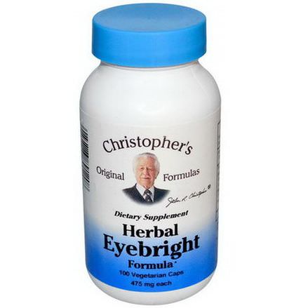 Christopher's Original Formulas, Herbal Eyebright Formula, 475mg Each, 100 Veggie Caps