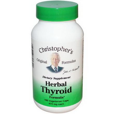 Christopher's Original Formulas, Herbal Thyroid Formula, 475mg, 100 Veggie Caps