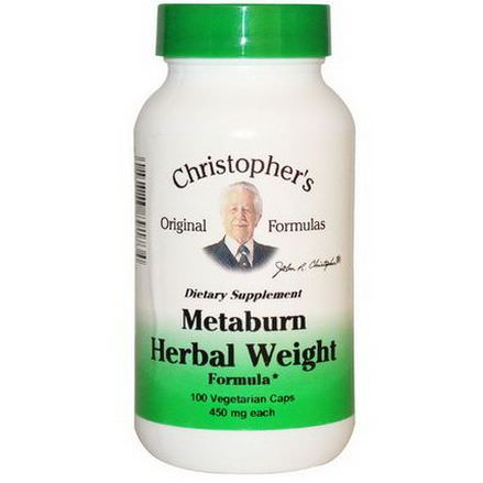 Christopher's Original Formulas, Metaburn Herbal Weight Formula, 450mg Each, 100 Veggie Caps